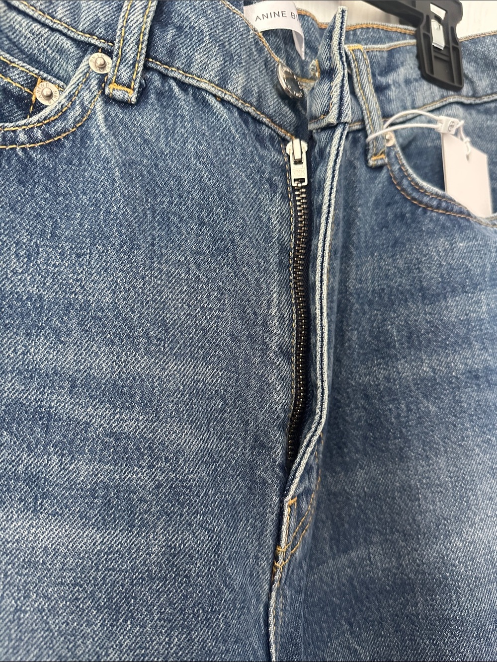 Anine Bing Hugh Navy Raw Hem Jeans size 30 - Picture 7 of 7